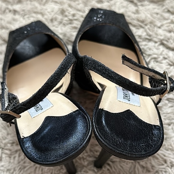 JIMMY CHOO Black Sequin Nova Glitter Slingback Pumps - Picture 10 of 12